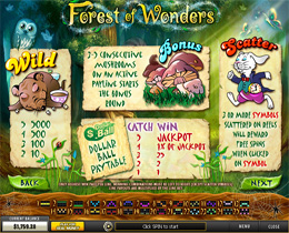 Forest of Wonders Paytable