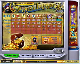 Captain's Treasure Payout Screen