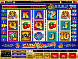 Screenshot of Cash Splash 5 Reel Microgaming Slot