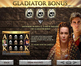 Gladiator Payout Screen