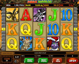 Screenshot of Mega Moolah Microgaming Slot