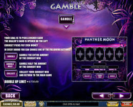 Panther Moon Gamble Feature Screen