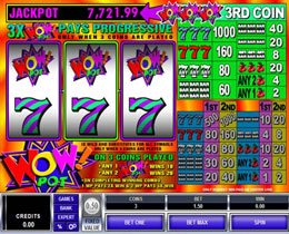 Screenshot of Wow Pot 3 Reel Microgaming Slot