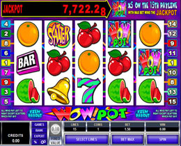 Screenshot of Wow Pot 5 Reel Microgaming Slot